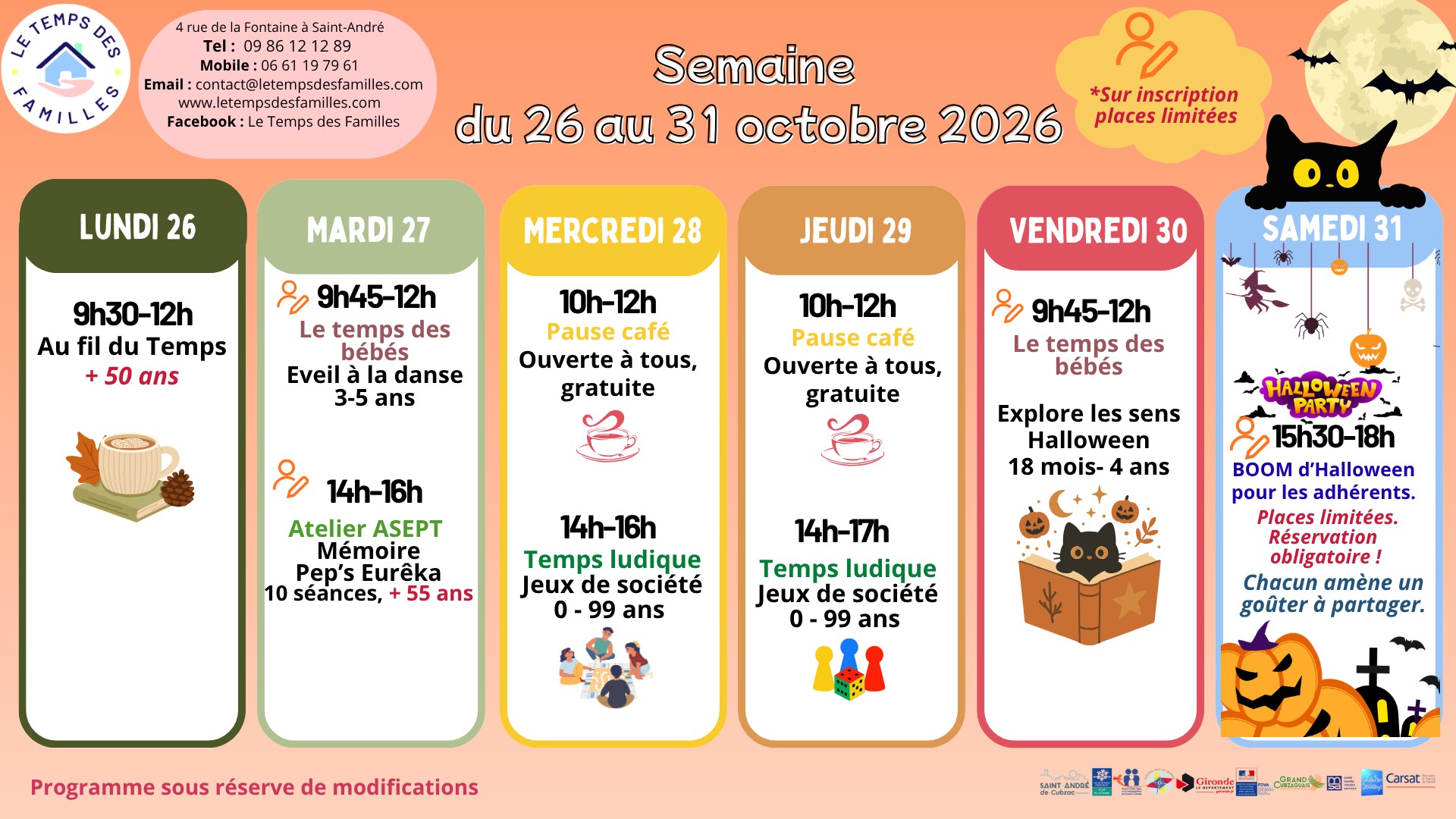 Aperçu du programme du mois